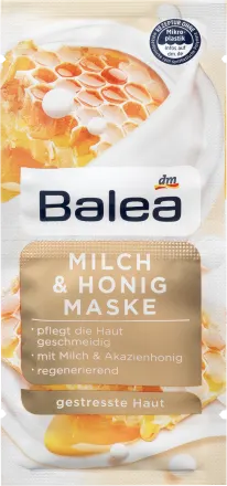 Balea, Face mask milk & honey (2x 8 ml), 16 ml