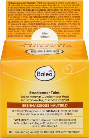 Balea, Vitamin C, Day Face Cream, SPF 15, 50 ml