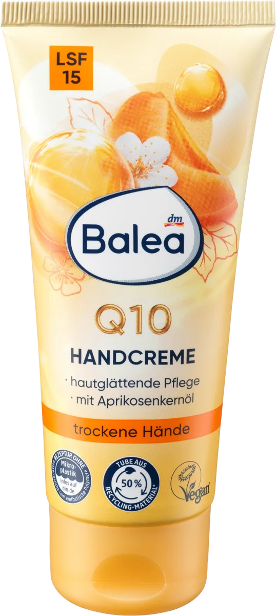 Balea Hand cream Q10 with apricot oil and SPF15, 100 ml