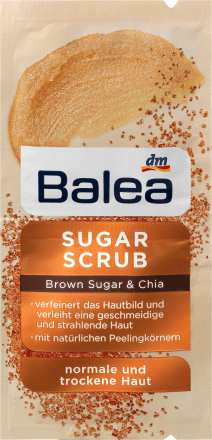 Balea, Sugar Scrub, Peeling Brown Sugar & Chia, 16 ml