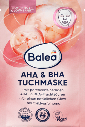 Balea, AHA & BHA, Sheet mask, 1 pc