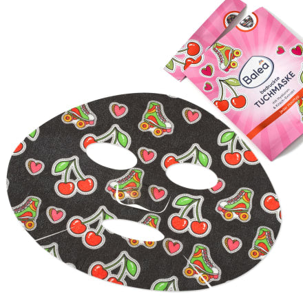 Balea, sheet mask printed neon with cherry extract, 1 piece